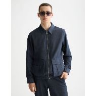 Снимка на SCOTCH&SODA MEN'S COTTON LINEN ZIP-THROUGH TWILL BLOUSON IN NAVY 4