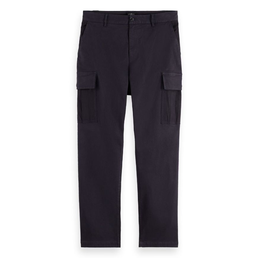Picture of SCOTCH&SODA MEN'S HARPER- GARMENT-DYED COTTON BLEND LOOSE TAPERED CARGO IN NAVY