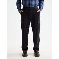 Picture of SCOTCH&SODA MEN'S HARPER- GARMENT-DYED COTTON BLEND LOOSE TAPERED CARGO IN NAVY 4