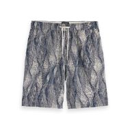 Picture of SCOTCH&SODA MEN'S FAVE2 - PRINTED TENCEL REGULAR FIT BERMUDA SHORT IN BROWN MULTICOLOUR 1