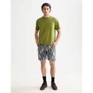 Picture of SCOTCH&SODA MEN'S FAVE2 - PRINTED TENCEL REGULAR FIT BERMUDA SHORT IN BROWN MULTICOLOUR 7