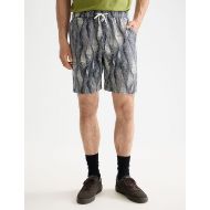 Picture of SCOTCH&SODA MEN'S FAVE2 - PRINTED TENCEL REGULAR FIT BERMUDA SHORT IN BROWN MULTICOLOUR 4