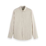 Picture of SCOTCH&SODA MEN'S MICRO-CHECK POPLIN SHIRT IN MEDIUM BEIGE 1