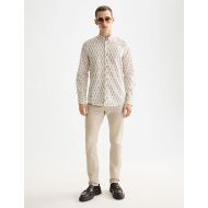 Picture of SCOTCH&SODA MEN'S MICRO AOP SLIM FIT SHIRT IN PIXEL DIAMOND EGGNOG 7
