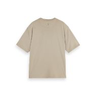 Picture of SCOTCH&SODA MEN'S 3 CROSSES GARMENT DYE T-SHIRT IN MEDIUM BEIGE 2