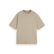 Picture of SCOTCH&SODA MEN'S 3 CROSSES GARMENT DYE T-SHIRT IN MEDIUM BEIGE 1