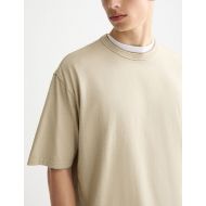 Picture of SCOTCH&SODA MEN'S 3 CROSSES GARMENT DYE T-SHIRT IN MEDIUM BEIGE 6