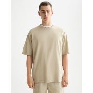 Picture of SCOTCH&SODA MEN'S 3 CROSSES GARMENT DYE T-SHIRT IN MEDIUM BEIGE 4