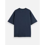 Picture of SCOTCH&SODA MEN'S 3 CROSSES GARMENT DYE T-SHIRT IN NAVY 2