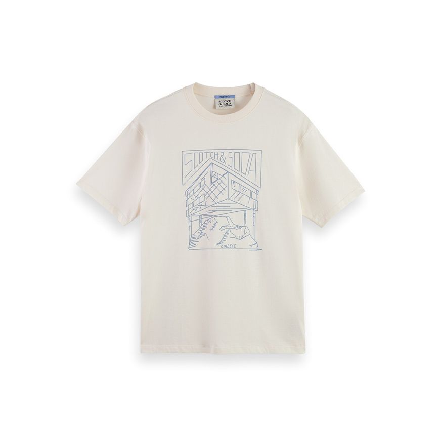 Picture of SCOTCH&SODA MEN'S RELAXED FIT SCOTCH & SODA LOGO T-SHIRT IN LIGHT BEIGE