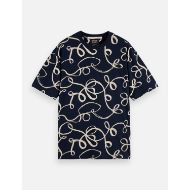 Picture of SCOTCH&SODA MEN'S RELAXED FIT AOP T-SHIRT IN NAVY 1