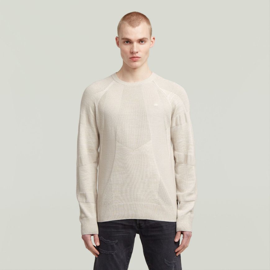 Picture of G-STAR MEN'S 3D BIKER R KNITTED SWEATER IN BEIGE