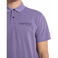 Picture of REPLAY MEN'S REGULAR-FIT COTTON PIQUET T-SHIRT IN VIOLET 4