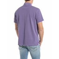 Picture of REPLAY MEN'S REGULAR-FIT COTTON PIQUET T-SHIRT IN VIOLET 2