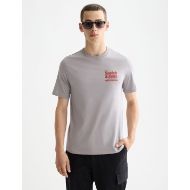 Picture of SCOTCH&SODA MEN'S REGULAR FIT FRONT + BACK AW T-SHIRT IN GREY MELANGE 4