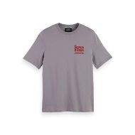 Picture of SCOTCH&SODA MEN'S REGULAR FIT FRONT + BACK AW T-SHIRT IN GREY MELANGE 1