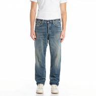Picture of REPLAY MEN'S BWAII RELAXED-FIT JEANS 12 OZ DEEP INDIGO COTTON DENIM IN MEDIUM BLUE 1