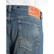 Picture of REPLAY MEN'S BWAII RELAXED-FIT JEANS 12 OZ DEEP INDIGO COTTON DENIM IN MEDIUM BLUE 8