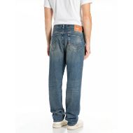 Picture of REPLAY MEN'S BWAII RELAXED-FIT JEANS 12 OZ DEEP INDIGO COTTON DENIM IN MEDIUM BLUE 3