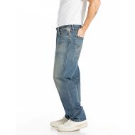 Picture of REPLAY MEN'S BWAII RELAXED-FIT JEANS 12 OZ DEEP INDIGO COTTON DENIM IN MEDIUM BLUE 4