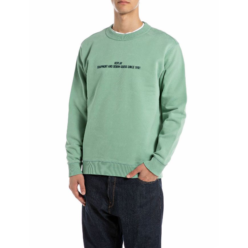 Снимка на REPLAY МЪЖКИ СУИТШЪРТ CREW-NECK BRUSHED COTTON SWEATSHIRT В МЕНТОВО