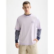 Picture of SCOTCH&SODA MEN'S LOOSE FIT GARMENT DYE AW T-SHIRT IN PURPLE 4