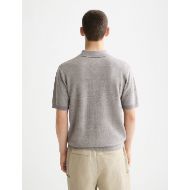 Picture of SCOTCH&SODA MEN'S KNITTED TONE ON TONE STRIPED REGULAR FIT POLO IN MEDIUM GREY 5