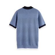 Picture of SCOTCH&SODA MEN'S KNITTED TONE ON TONE STRIPED REGULAR FIT POLO IN BLUE 2