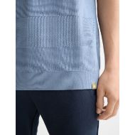 Picture of SCOTCH&SODA MEN'S KNITTED TONE ON TONE STRIPED REGULAR FIT POLO IN BLUE 6