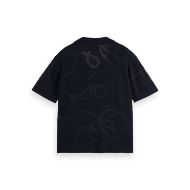 Picture of SCOTCH&SODA MEN'S JACQUARD KNITTED SHORT SLEEVE SHIRT IN NAVY 3