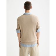 Picture of SCOTCH&SODA MEN'S LINNEN BLEND CREW NECK IN MEDIUM BEIGE 5