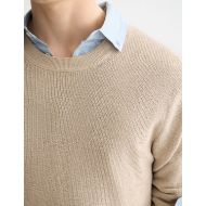 Picture of SCOTCH&SODA MEN'S LINNEN BLEND CREW NECK IN MEDIUM BEIGE 6