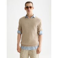 Picture of SCOTCH&SODA MEN'S LINNEN BLEND CREW NECK IN MEDIUM BEIGE 4