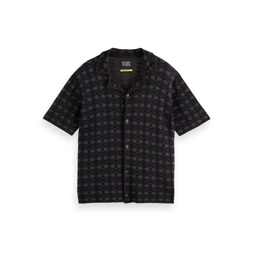 Picture of SCOTCH&SODA MEN'S TONE ON TONE KNITTED POLO IN MINI DIAMOND
