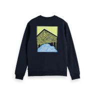 Снимка на SCOTCH&SODA MEN'S FRONT + BACK ARTWORK SWEATSHIRT IN NAVY 2