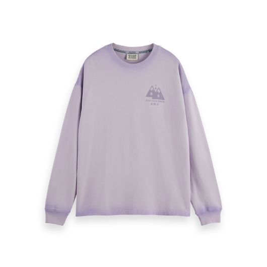 Показвай детайлите за SCOTCH&SODA MEN'S WASH/ GD ARTWORK SWEATSHIRT IN PURPLE 1 - FanPoint Снимка на SCOTCH&SODA MEN'S WASH/ GD ARTWORK SWEATSHIRT IN PURPLE 1