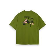 Picture of SCOTCH&SODA MEN'S LOOSE FIT FRONT AND BACK ARTWORK T-SHIRT IN DARK GREEN 2