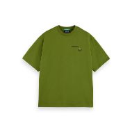 Picture of SCOTCH&SODA MEN'S LOOSE FIT FRONT AND BACK ARTWORK T-SHIRT IN DARK GREEN 1