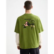 Picture of SCOTCH&SODA MEN'S LOOSE FIT FRONT AND BACK ARTWORK T-SHIRT IN DARK GREEN 5