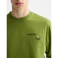 Picture of SCOTCH&SODA MEN'S LOOSE FIT FRONT AND BACK ARTWORK T-SHIRT IN DARK GREEN 6