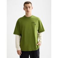 Picture of SCOTCH&SODA MEN'S LOOSE FIT FRONT AND BACK ARTWORK T-SHIRT IN DARK GREEN 4