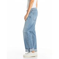 Picture of REPLAY WOMEN'S AUBRY BOY-FIT JEANS 12 OZ COTTON LYOCELL DENIM IN LIGHT BLUE 4