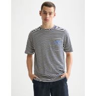 Picture of SCOTCH&SODA MEN'S DOUBLE FACE JERSEY POCKET T-SHIRT IN NAVY/WHITE 4