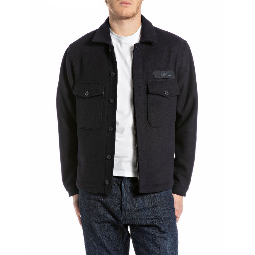 Снимка на REPLAY МЪЖКО ЯКЕ WOOLEN MELTON JACKET В ТЪМНОСИНЬО