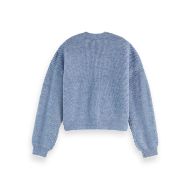 Снимка на SCOTCH&SODA WOMEN'S FUZZY RELAXED CARDIGAN IN FADED DENIM MELANGE 2