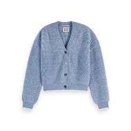 Снимка на SCOTCH&SODA WOMEN'S FUZZY RELAXED CARDIGAN IN FADED DENIM MELANGE 1