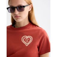 Снимка на SCOTCH&SODA WOMEN'S CHEST ARTWORK REGULAR FIT T-SHIRT IN KETCHUP 6