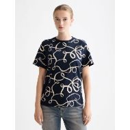 Снимка на SCOTCH&SODA WOMEN'S ALL OVER PRINT REGULAR FIT T-SHIRT IN RIBBON NAVY AOP 4