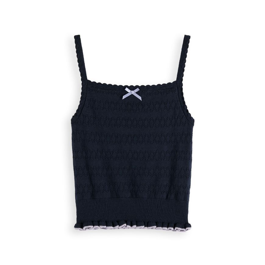 Снимка на SCOTCH&SODA WOMEN'S POINTELLE KNITTED TANK IN SKY CAPTAIN
