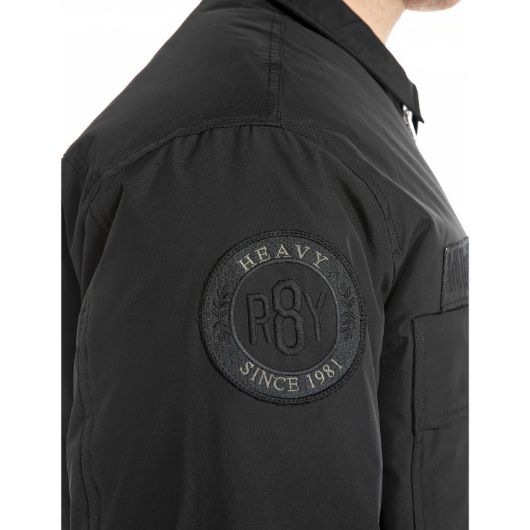 Show details for REPLAY MEN'S FULL-ZIP SHACKET WITH PATCHES IN BLACK 3 - FanPoint Picture of REPLAY MEN'S FULL-ZIP SHACKET WITH PATCHES IN BLACK 3